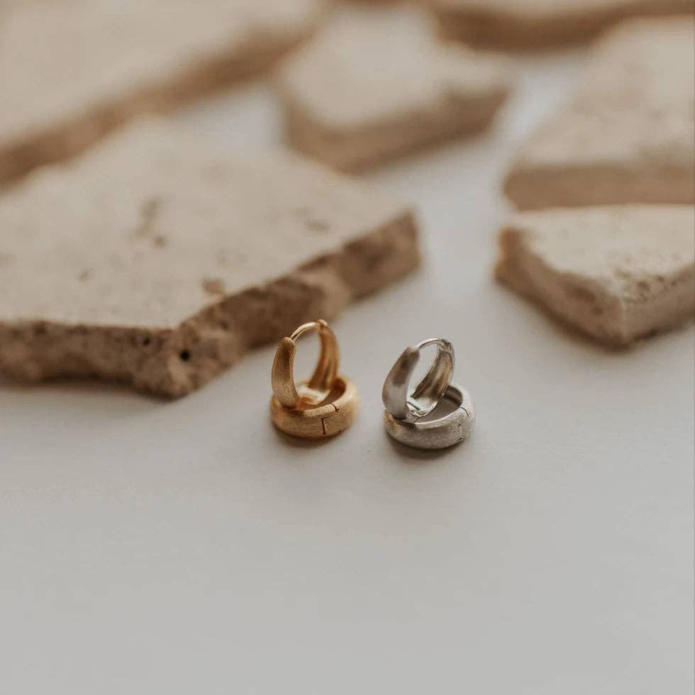 Rue Brushed Hoops Gold or Silver by Mauve
