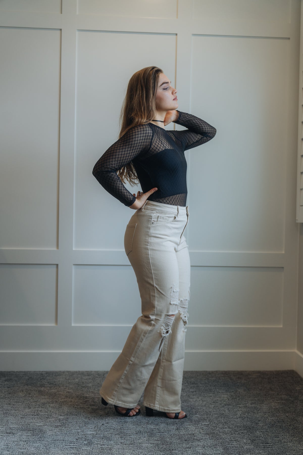 High Waist Ripped Wide Leg Jeans Cello Jeans