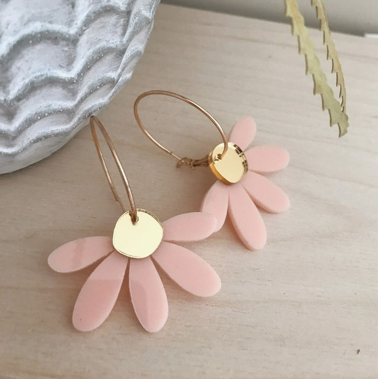 Jumbo Daisy Hoop Earrings By Foxie Collective