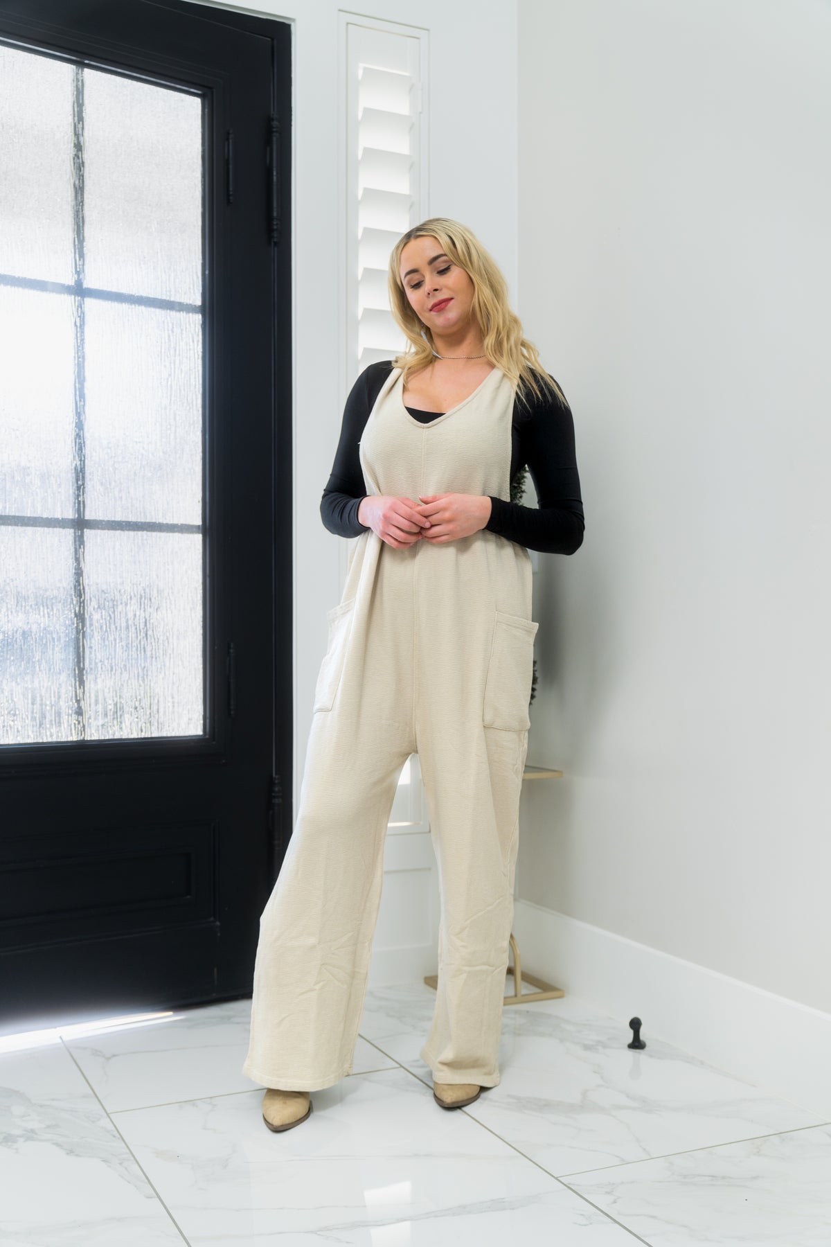 Mineral Washed Lounge Jumpsuit Moon B