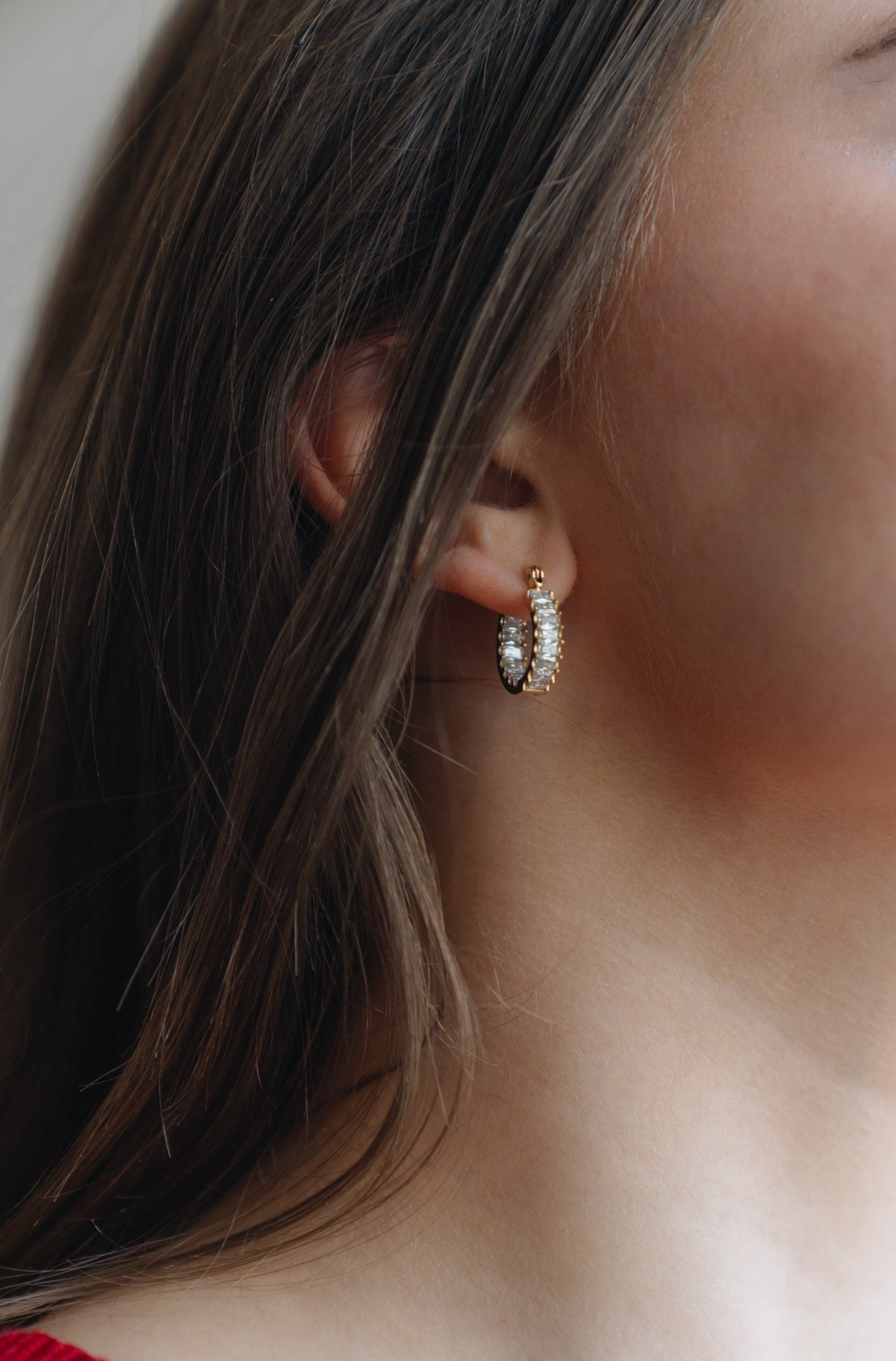 Mini Diamond Gold Hoops