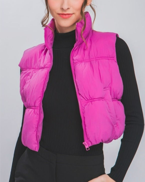 Puffer Vest with High Neck My Store