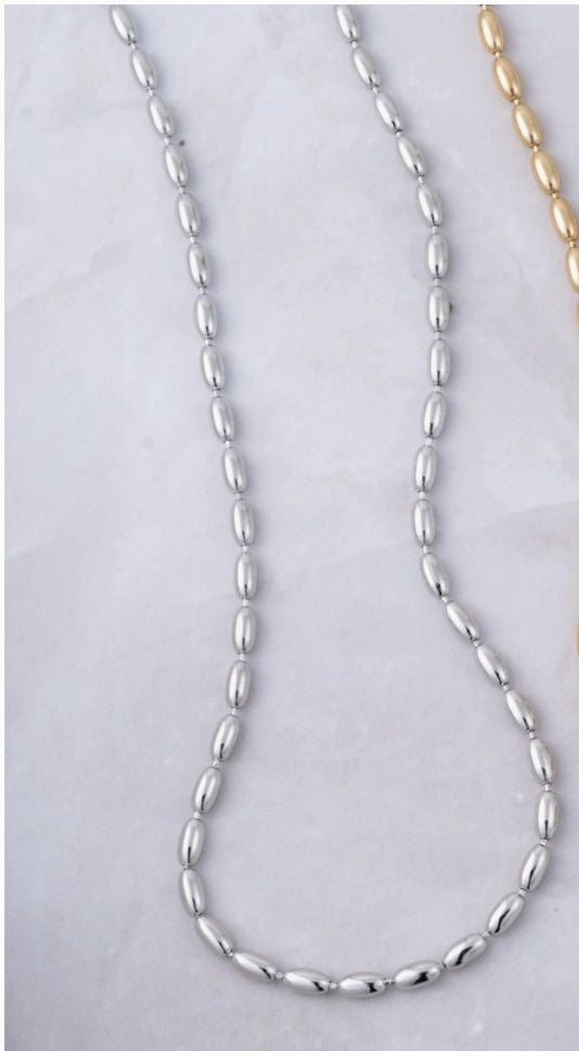 14K Rice Bead Necklace by Sami Jewels