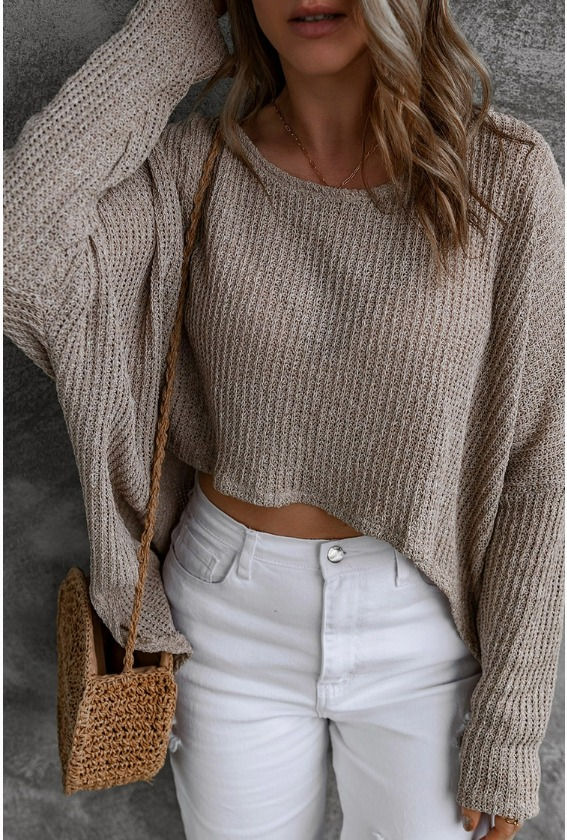 Slouchy Dolman Sleeve High Low Sweater